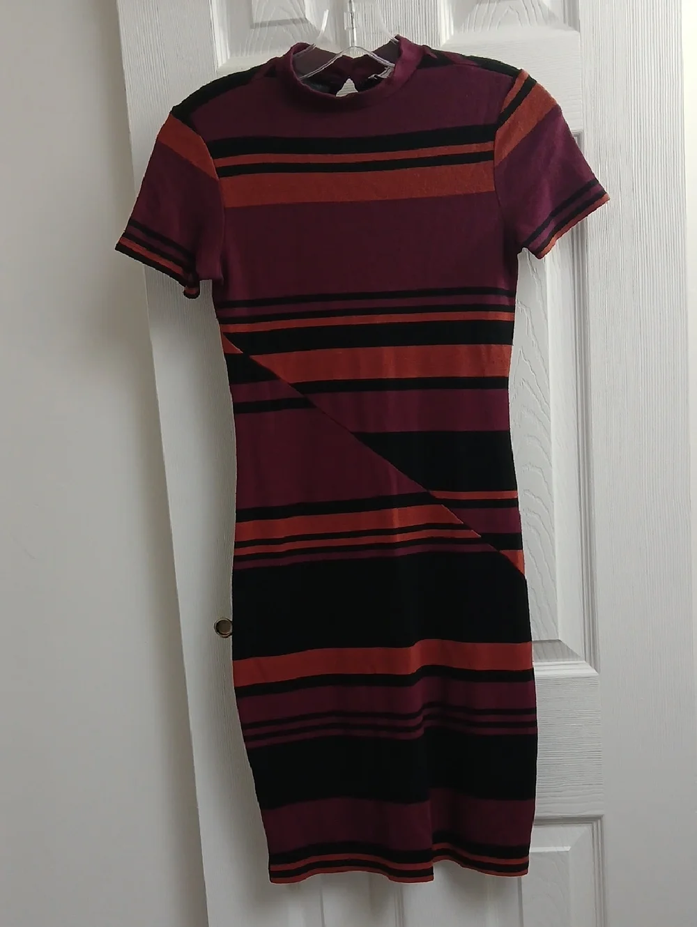 striped short sleeve bodycon dress ZESICA Women's 2025 Summer Bodycon Midi Dress Striped Short Sleeve Ribbed Knit Slim Fit Side Slit Vacation Long Dresses,Apricot,Small at Amazon Women's Clothing store
